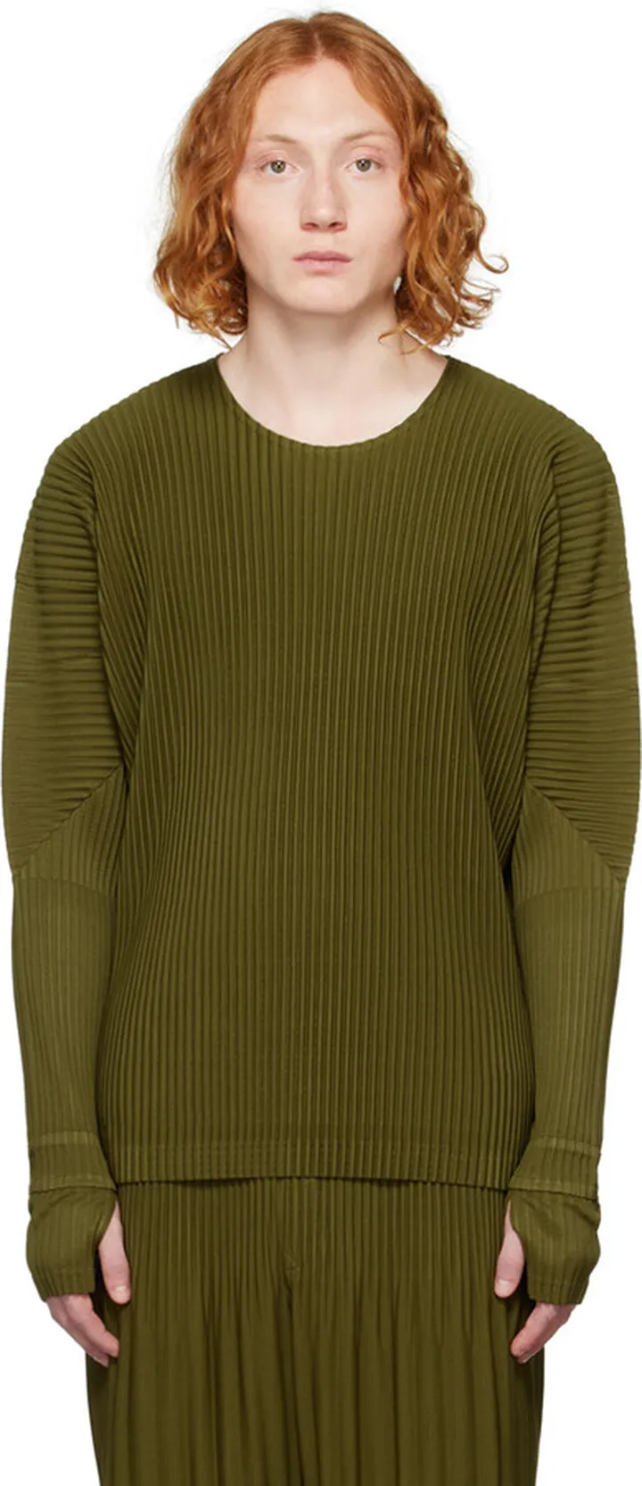 Homme Plissé Issey Miyake Khaki MC October Long Sleeve T-Shirt