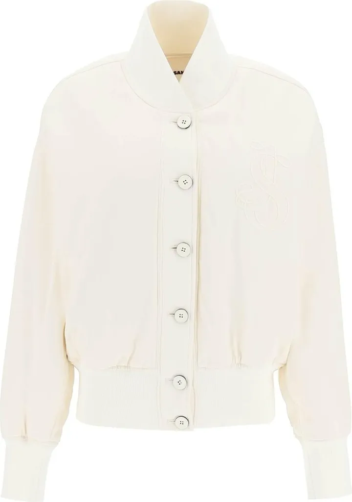 Jil Sander Bomber Jacket With Embroidered Monogram