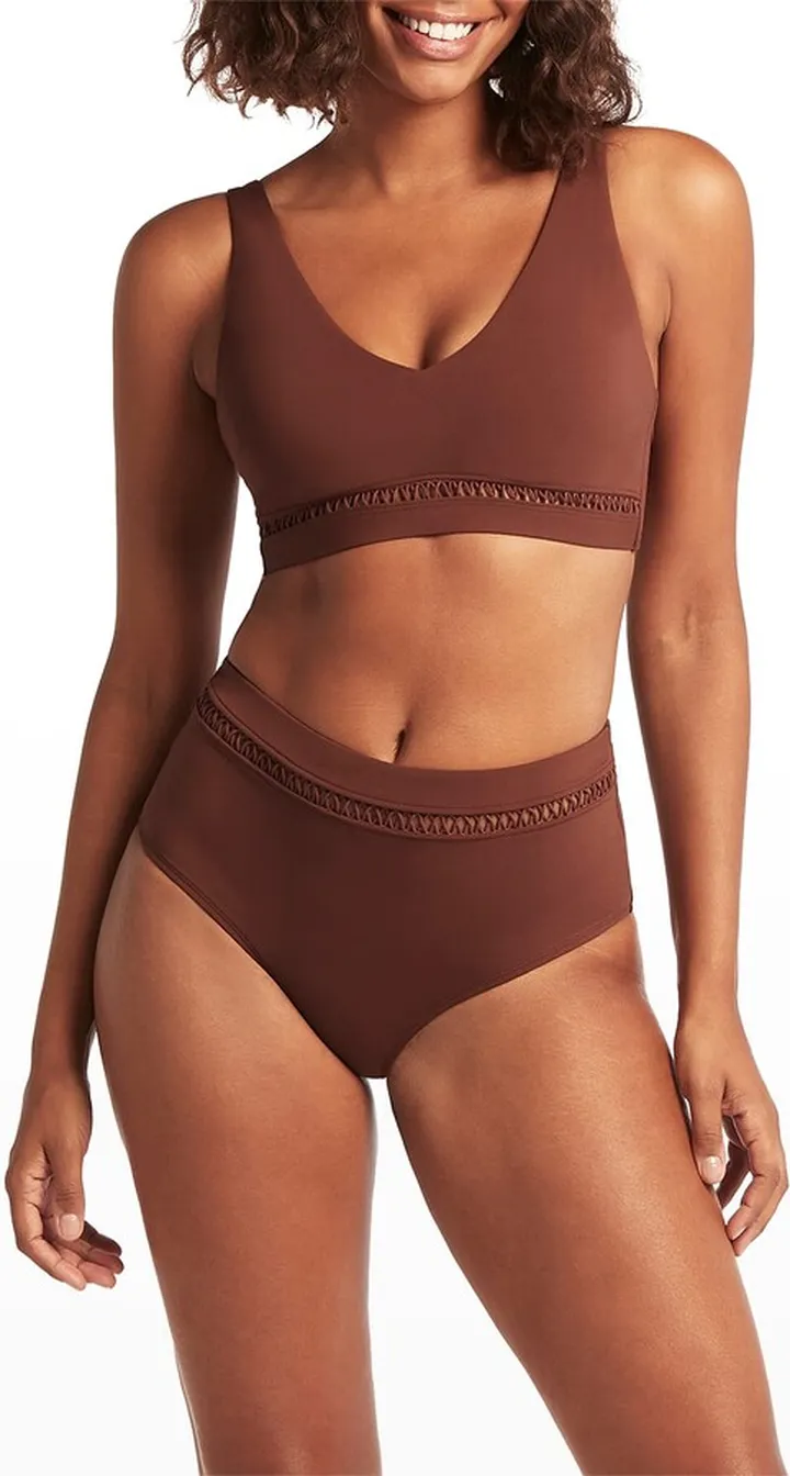 Lola Shimmer High-Waist Bikini Bottoms