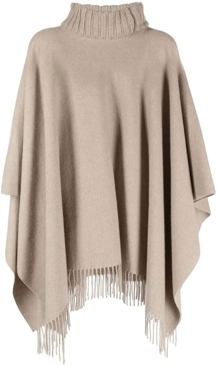 Fringed Knitted Cape