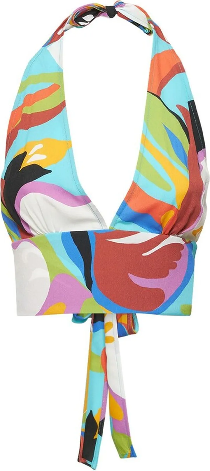 Floral print jersey halter crop top