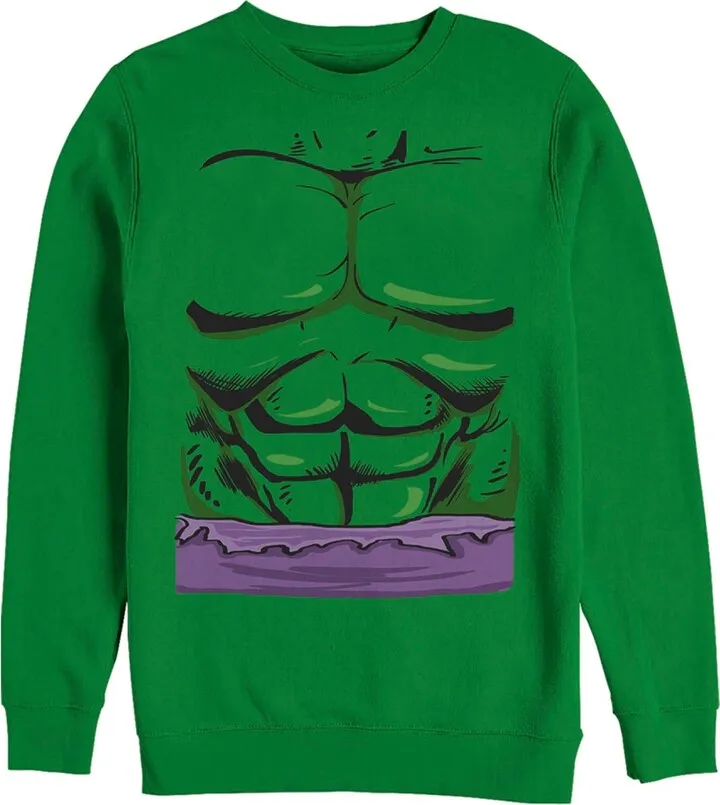 Men's Marvel Halloween Hulk Classic Costume Sweatshirt - Kelly Green - Large