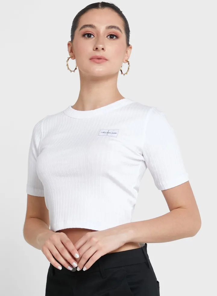 Crew Neck Ribbed T-Shirt