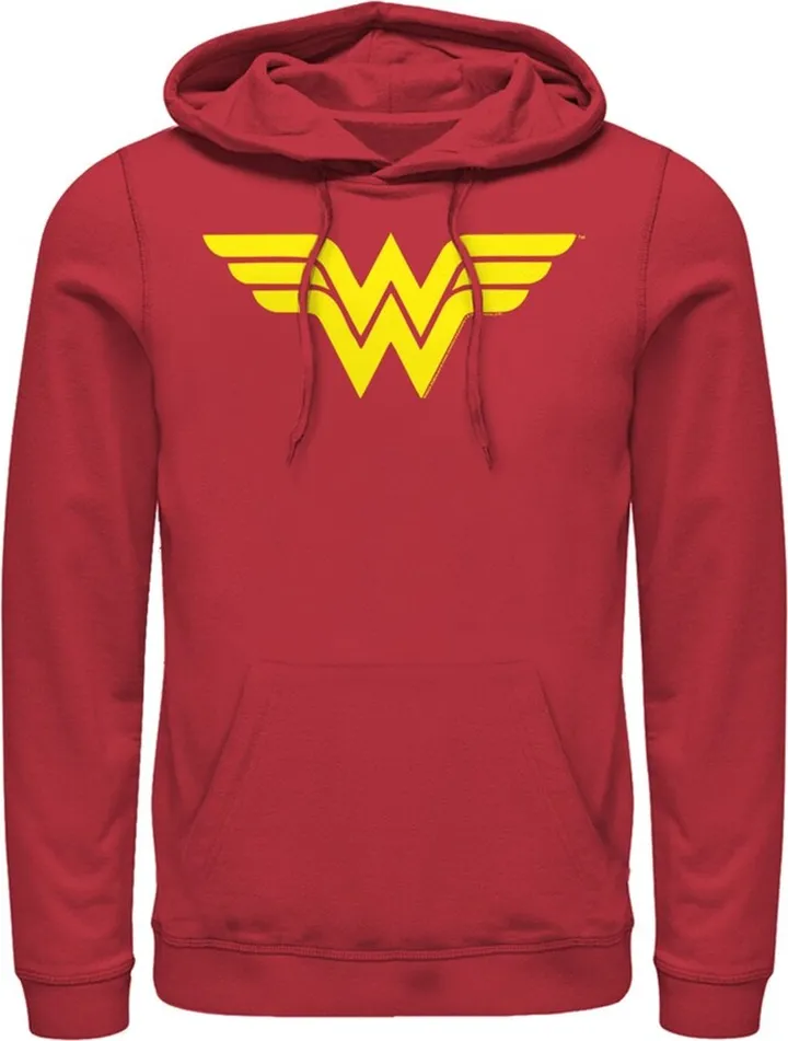 Men's Justice League Classic Logo Pull Over Hoodie - Red - Medium