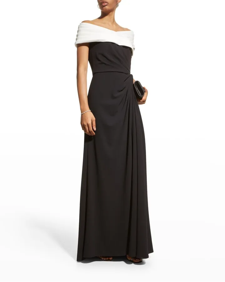 Ruched Off-Shoulder Gown