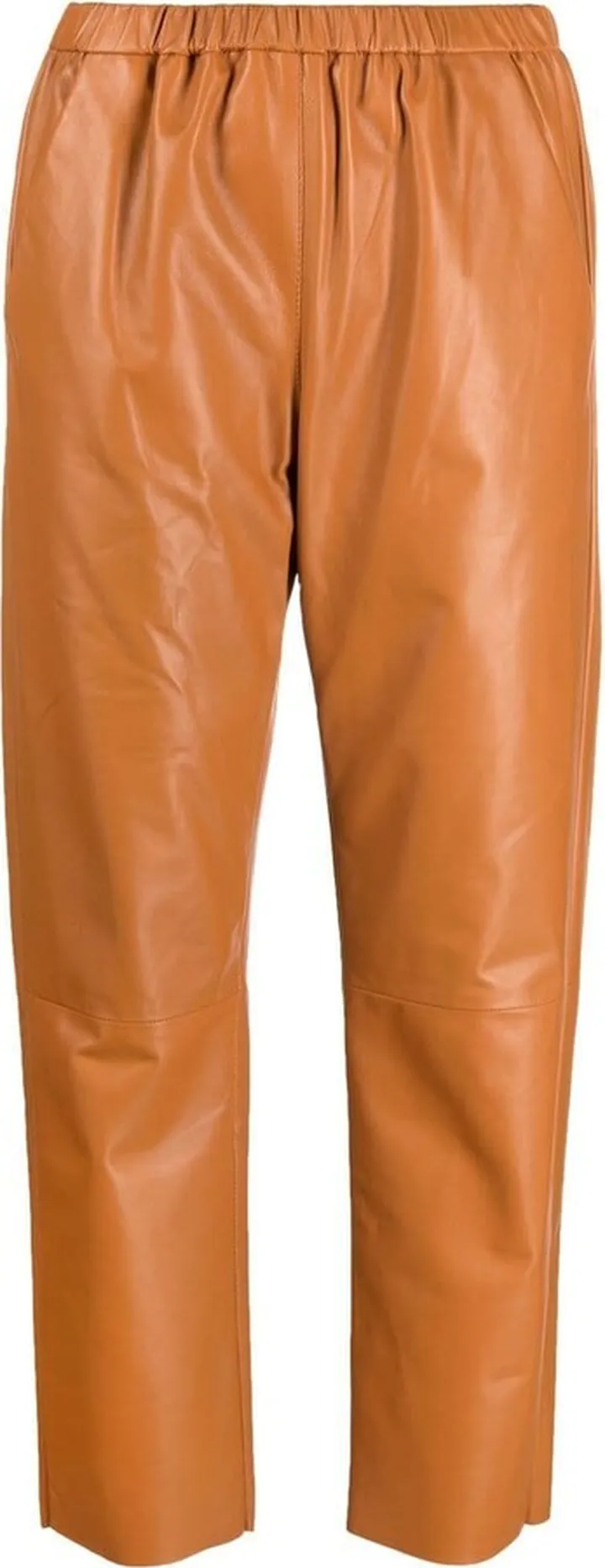 Lambskin Cropped Track Pants