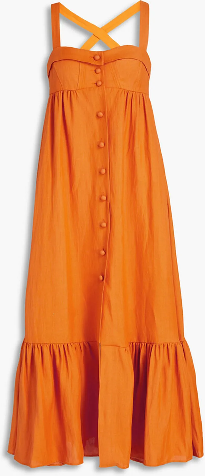 Tulipe gathered shantung midi dress