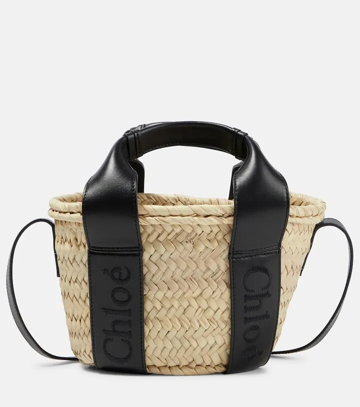 Sense Mini raffia tote bag