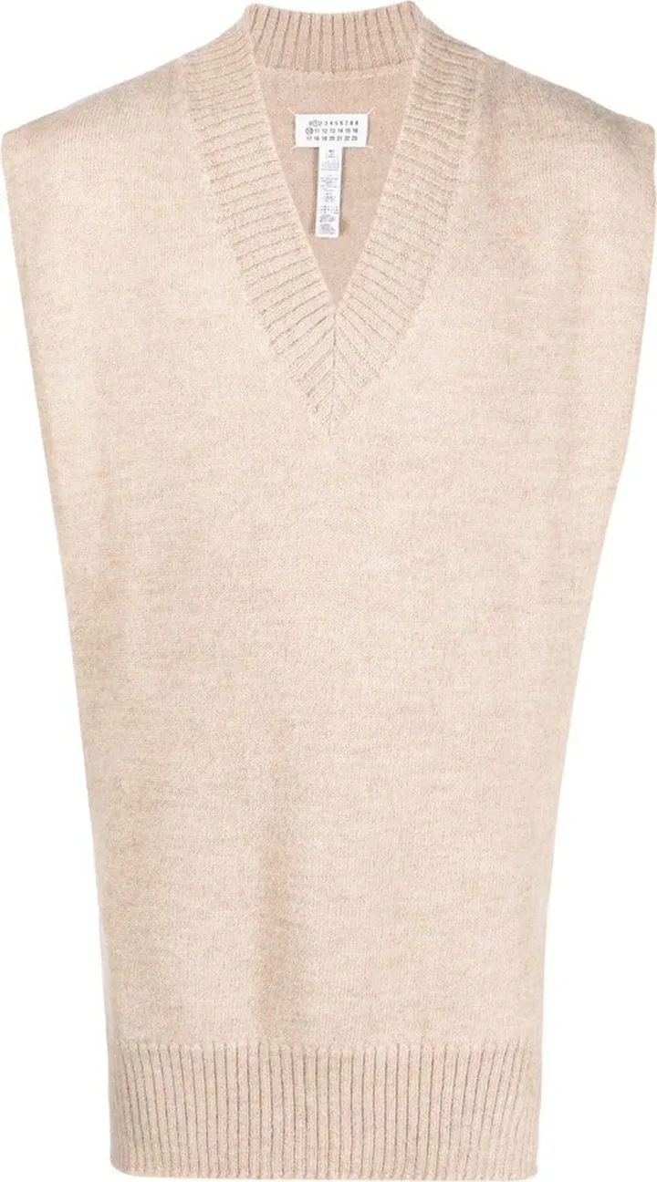 V-neck alpaca-wool vest