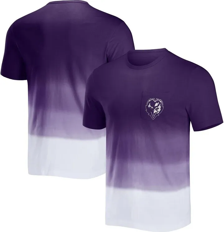Men's Nfl x Darius Rucker Collection by Fanatics Purple and White Baltimore Ravens Dip Dye Pocket T-shirt