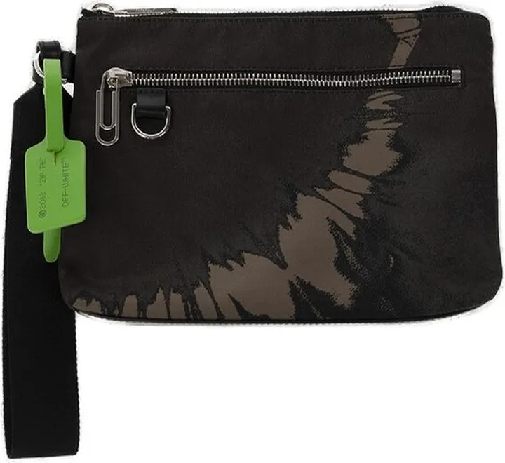 Off-White Logo Printed Zip-Up Clutch Bag