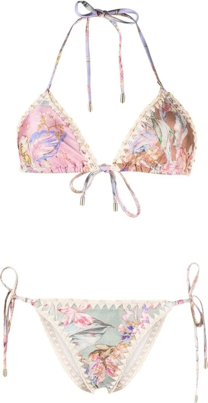 Floral-Print Halterneck Bikini