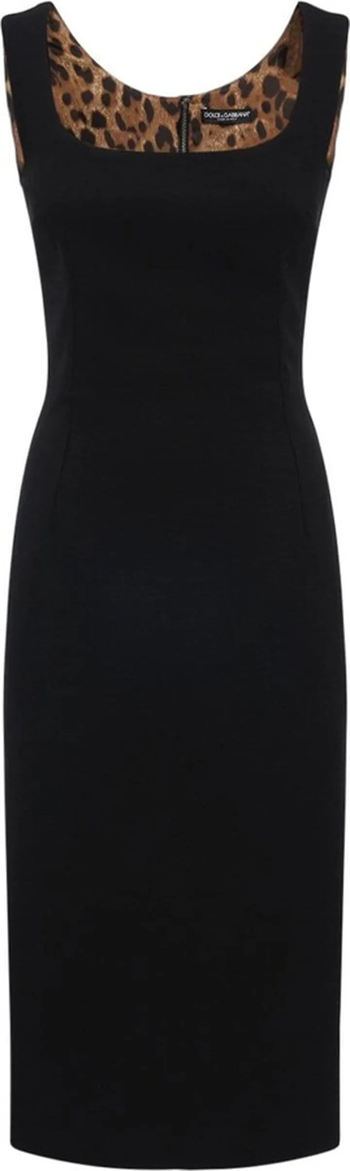 Stretch wool cady tubino midi dress