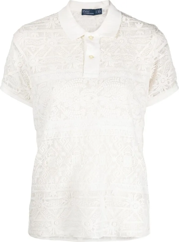 Perforated-Detail Short-Sleeved Polo Shirt