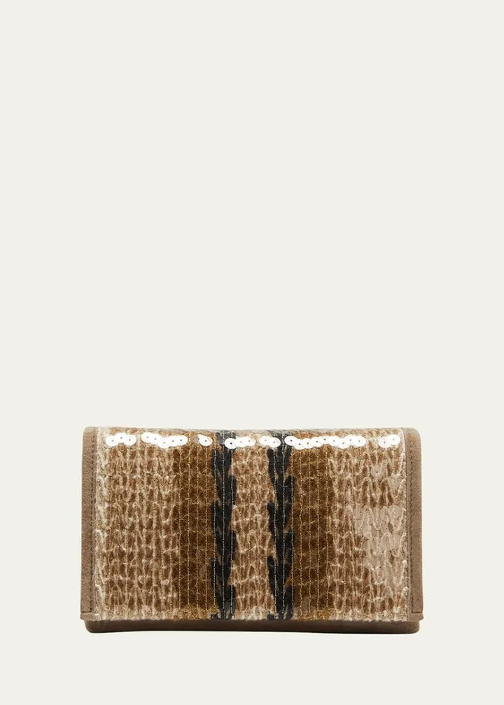 City Monili Sequins Flap Shoulder Bag