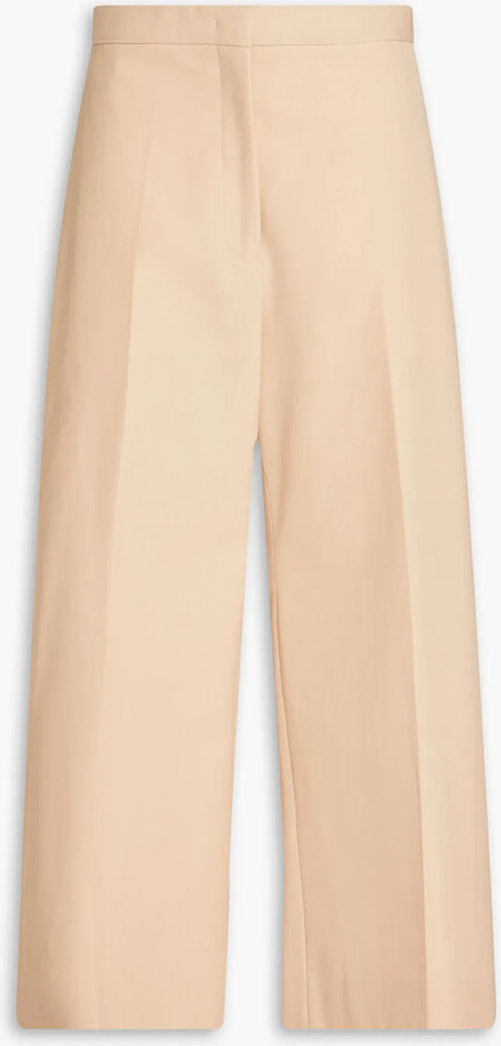 Cropped cotton wide-leg pants