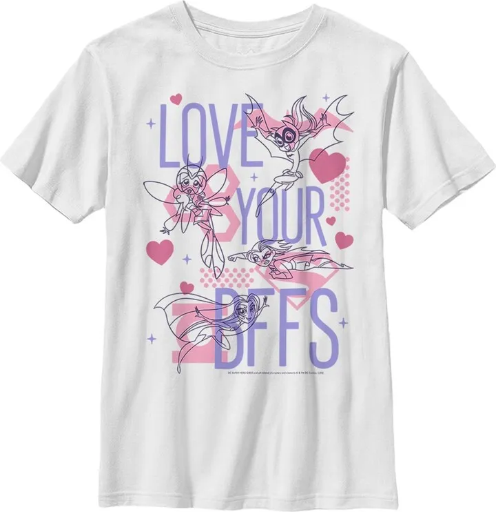 Boy's Batman Valentine's Day Love your BFFS T-Shirt - White - X Large