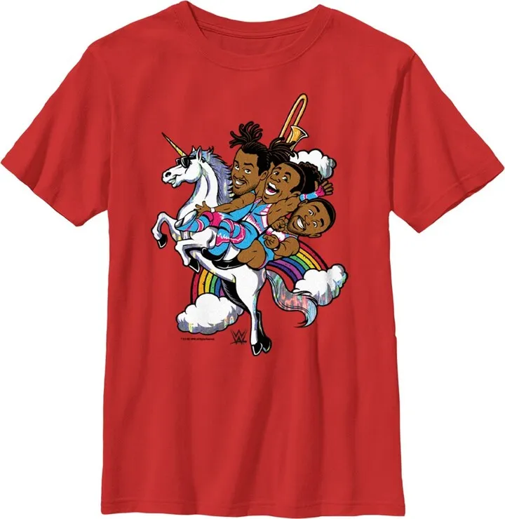 Boy's WWE New Day Unicorn Animated T-Shirt - Red - Small