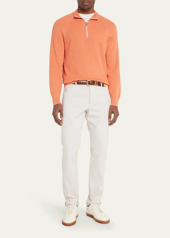 Men's Ribbed Quarter-Zip Sweater