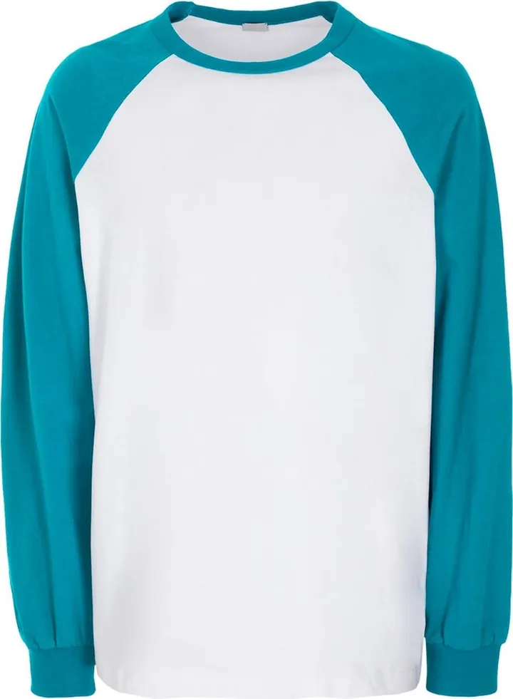 Organic Cotton Contrast Raglan Long Sleeve T-shirt T-shirt Deep Jade