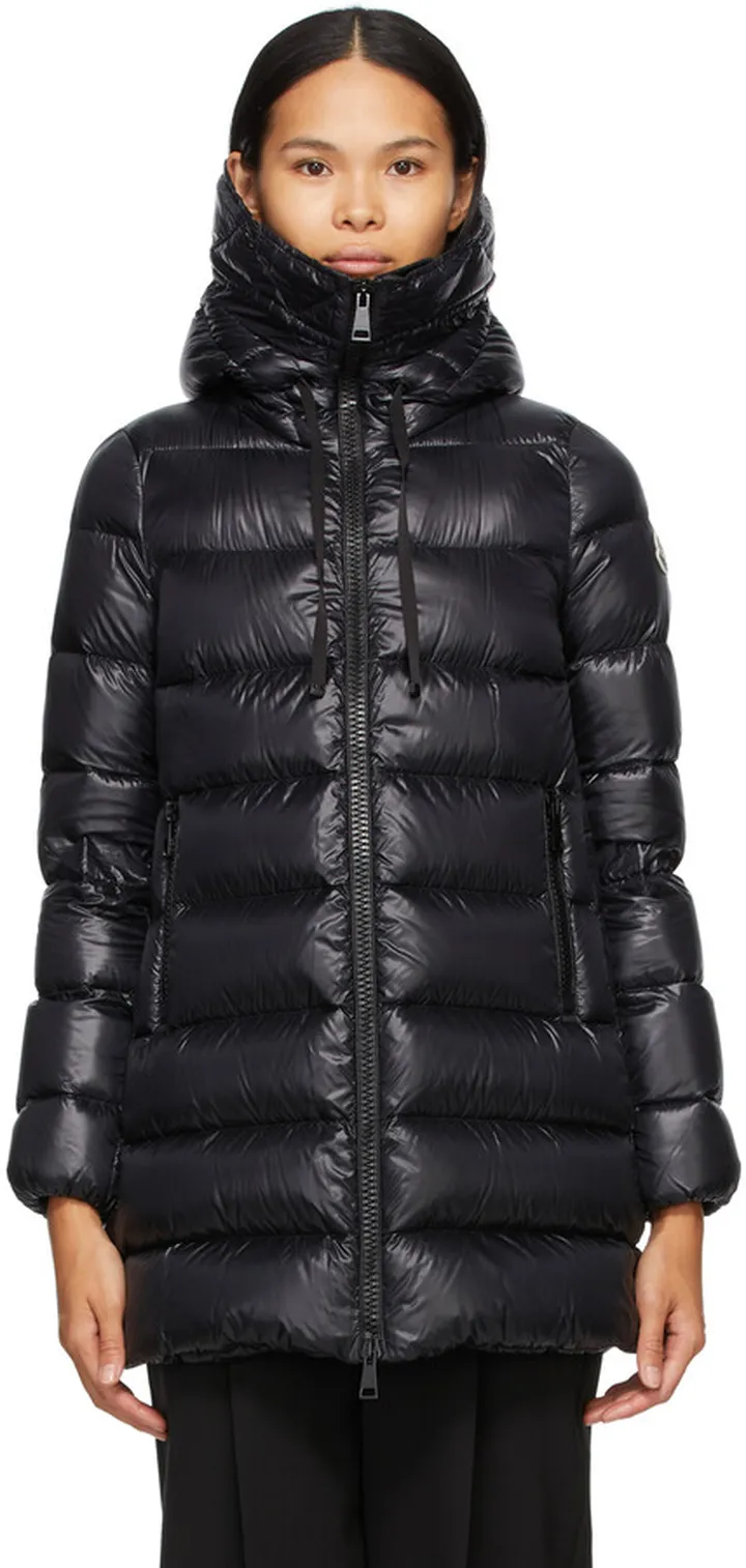 Moncler Black Down Suyen Coat