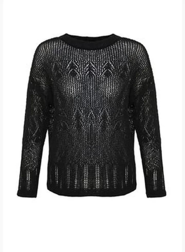 Black Knitwear Sweater TWOSS24KZ00011