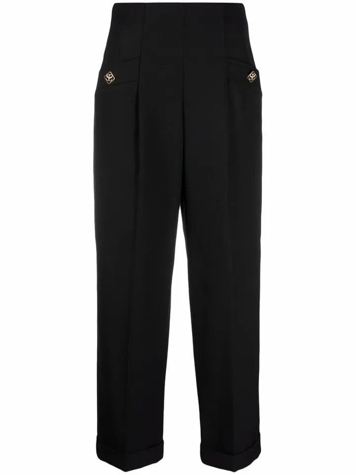 High-Waisted Cropped Trousers