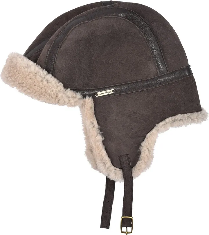 Owen Barry - Sheepskin Trapper Kimbo Cream Aviator Hat