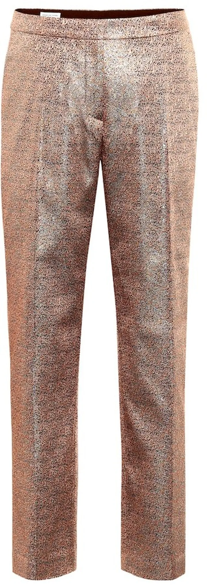 Metallic mid-rise straight-leg pants