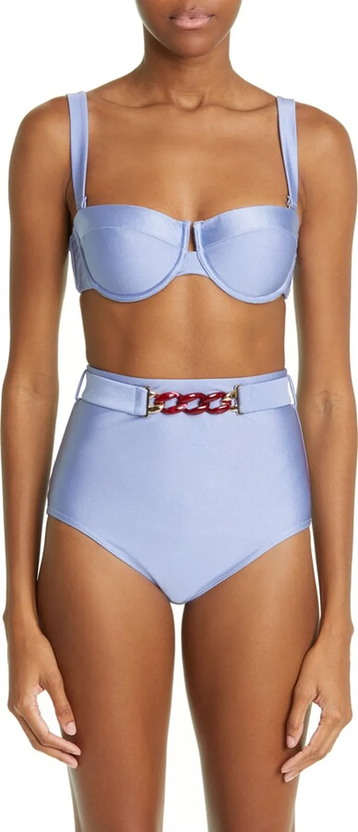 Cira Chain Detail High Waist Bikini Bottoms