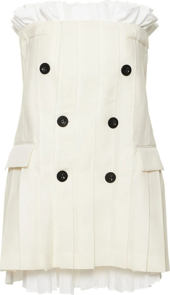 Ruffled poplin & cady mini dress