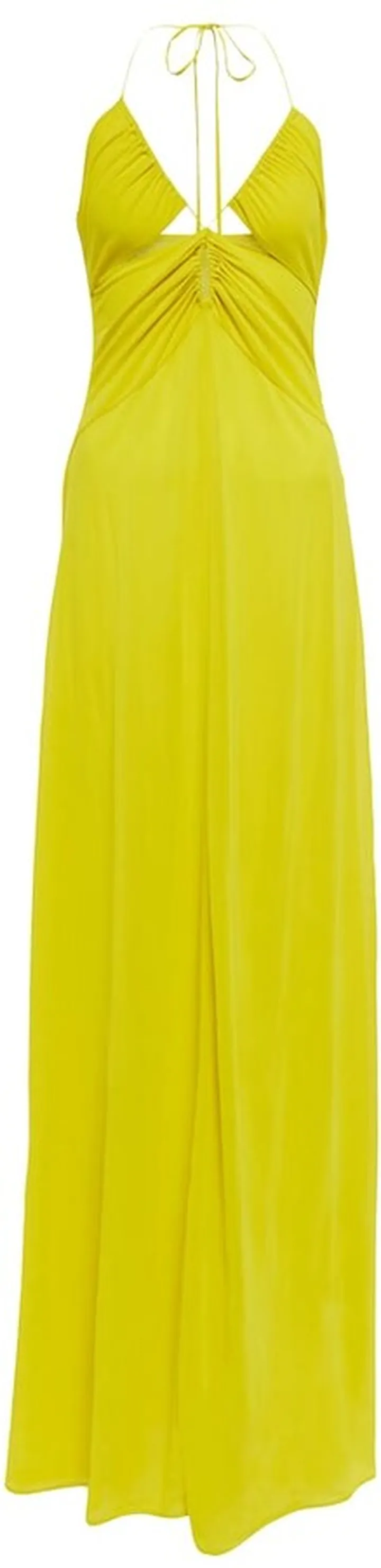 Halterneck cutout jersey maxi dress