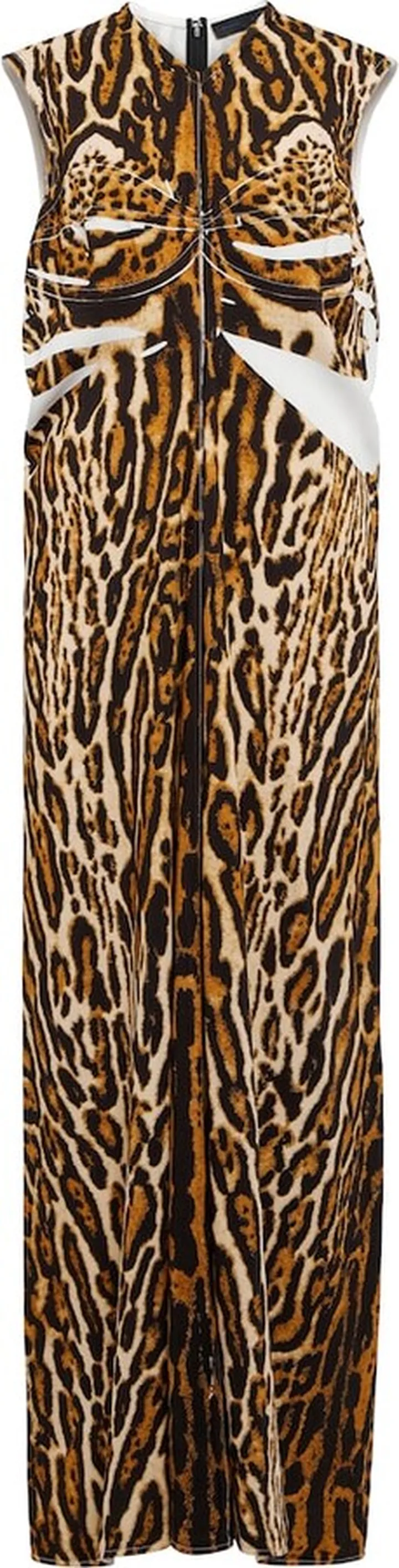 Leopard-print crepe maxi dress