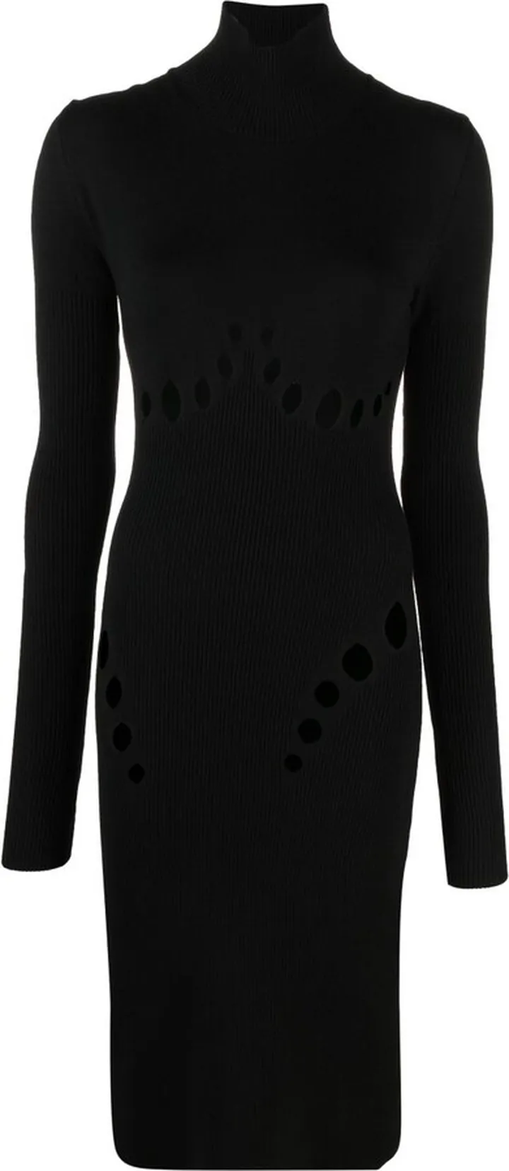 Black Cut-Out Detail Midi Dress