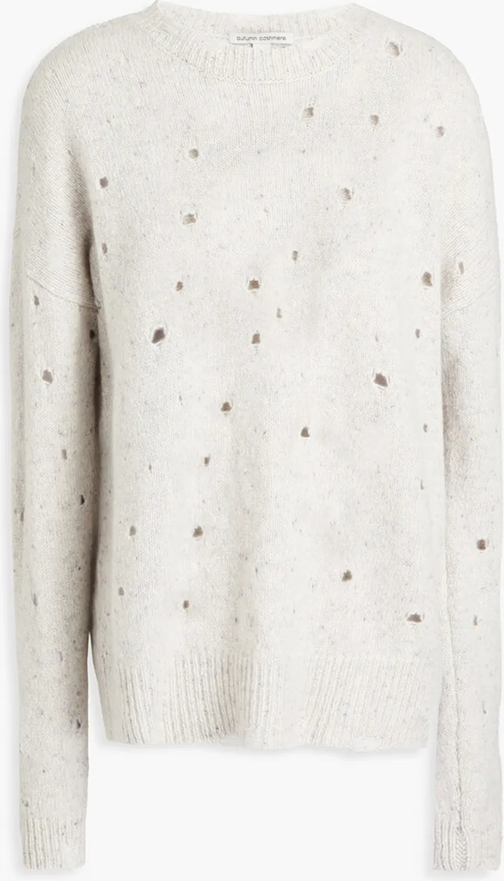 Distressed cashmere sweater
