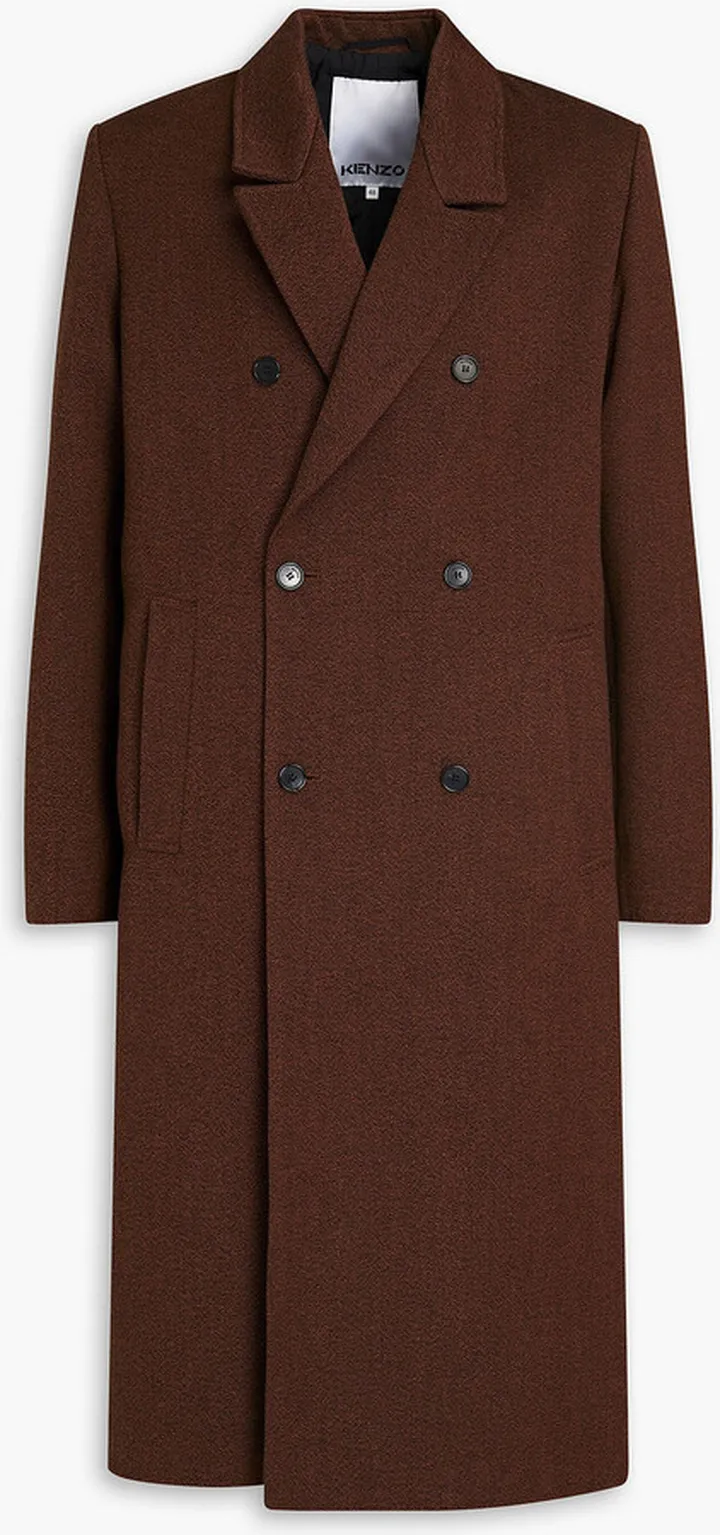 Double-breasted twill coat