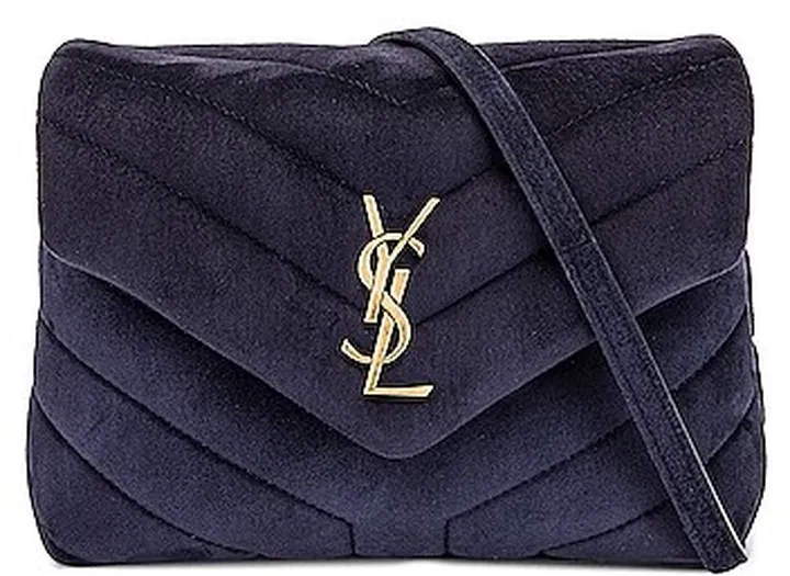 Saint Laurent Toy Suede Loulou Bag in Navy
