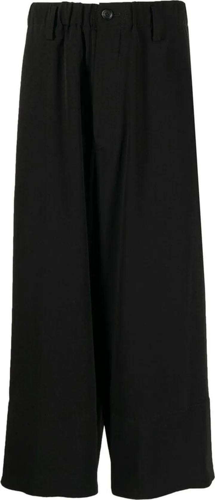 Elasticated-Waistband Wide-Leg Trousers