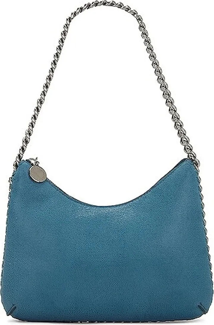 Stella McCartney Mini Zip Falabella Shaggy Deer Shoulder Bag in Blue