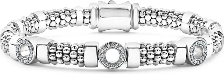 Enso Pavé Diamond Circle Station Bracelet