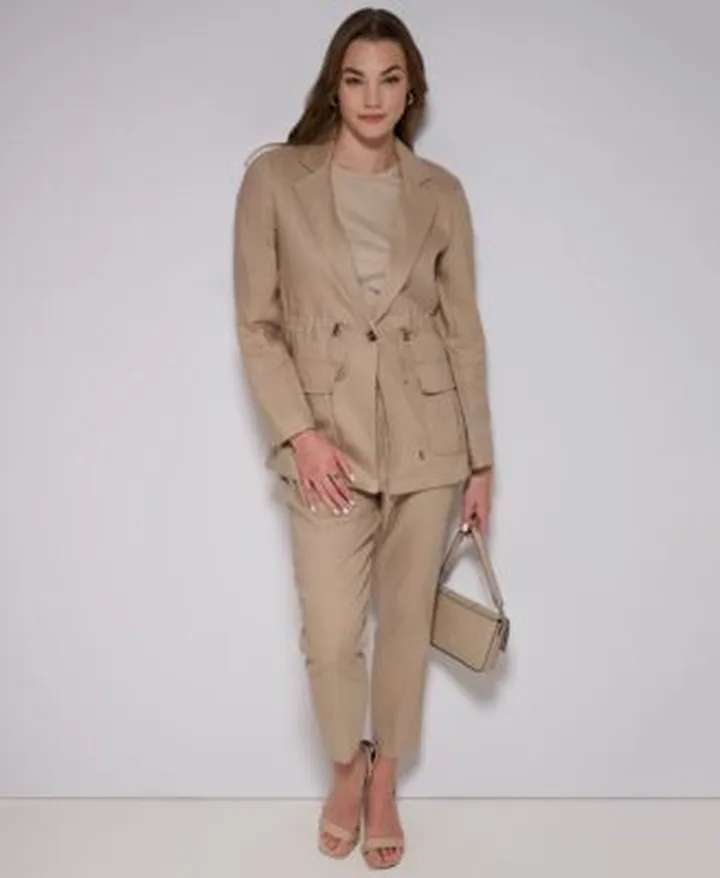 Calvin Klein Linen Utility Jacket Slim Leg Pants