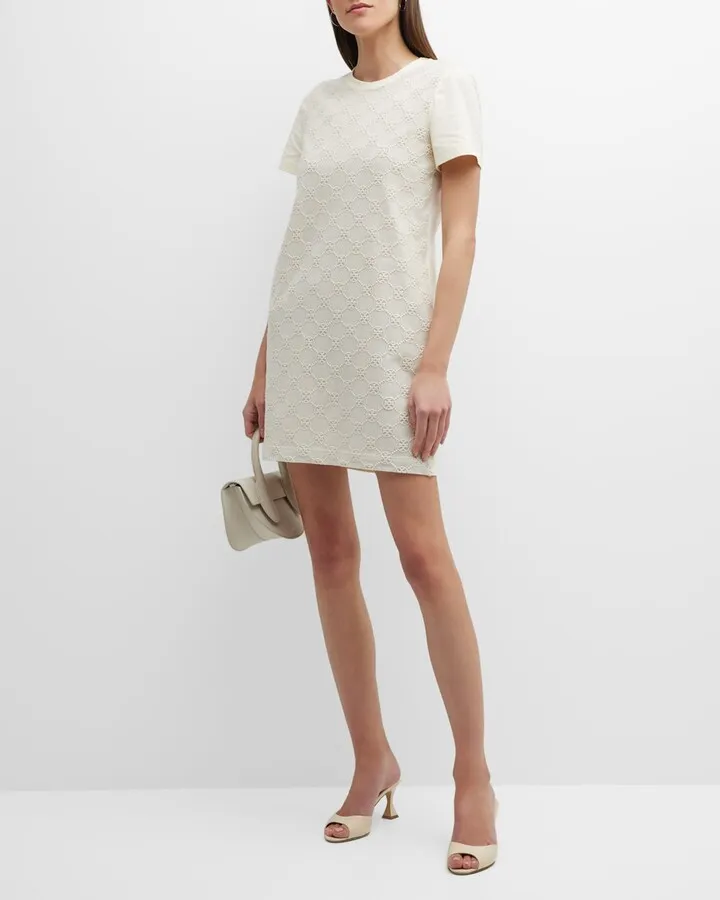 Short-Sleeve Logo Lace T-Shirt Dress