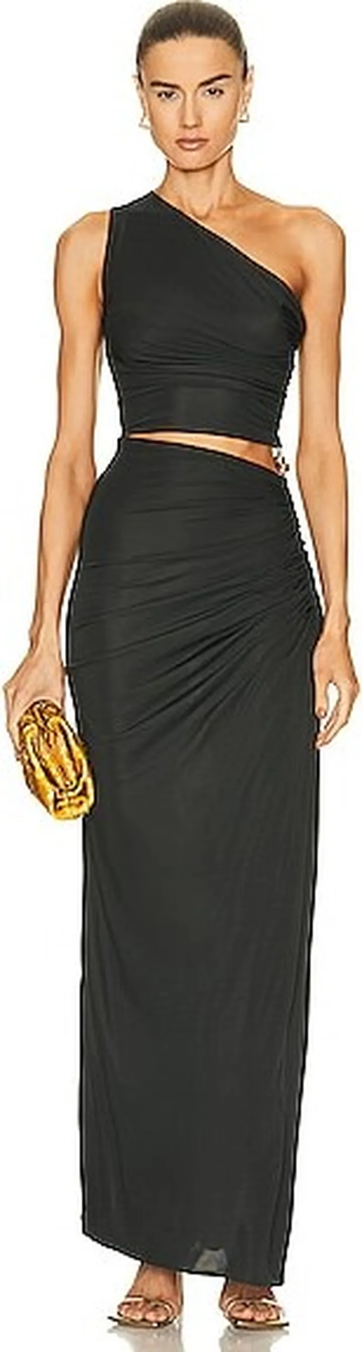 Bottega Veneta Jersey Gown in Dark Green