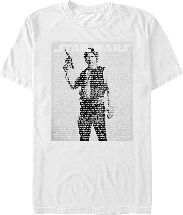 Men's Star Wars Han Solo Intro Script T-Shirt - White - 3X Large