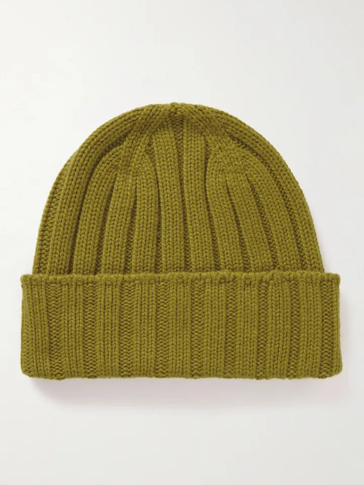 Ribbed Cashmere Beanie