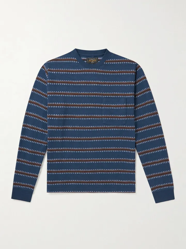 Striped Cotton-Jacquard T-Shirt