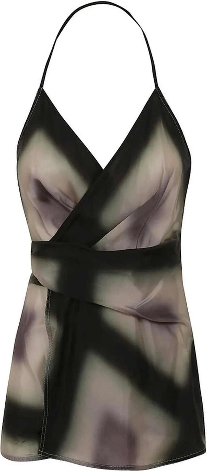 Rick Owens Laura Graphic Printed Halterneck Top