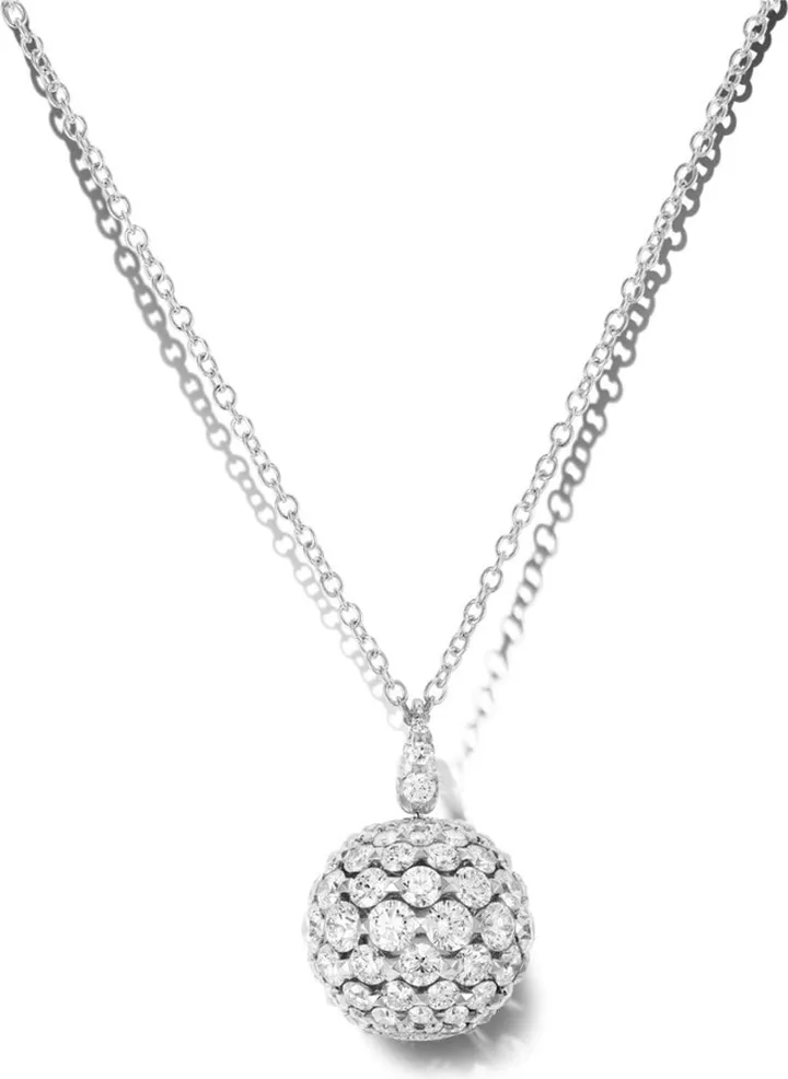 18kt white gold Merveilles sphere diamond pendant necklace