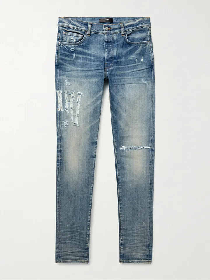 Skinny-Fit Distressed Jeans