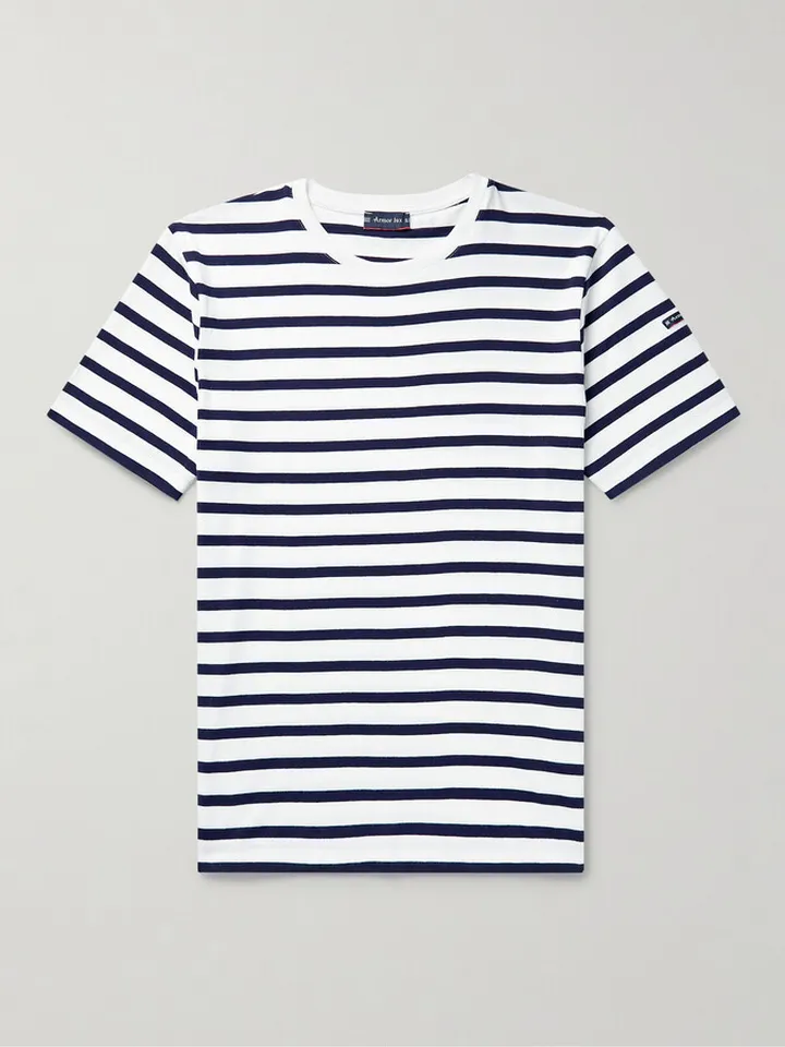 Slim-Fit Striped Cotton-Jersey T-Shirt